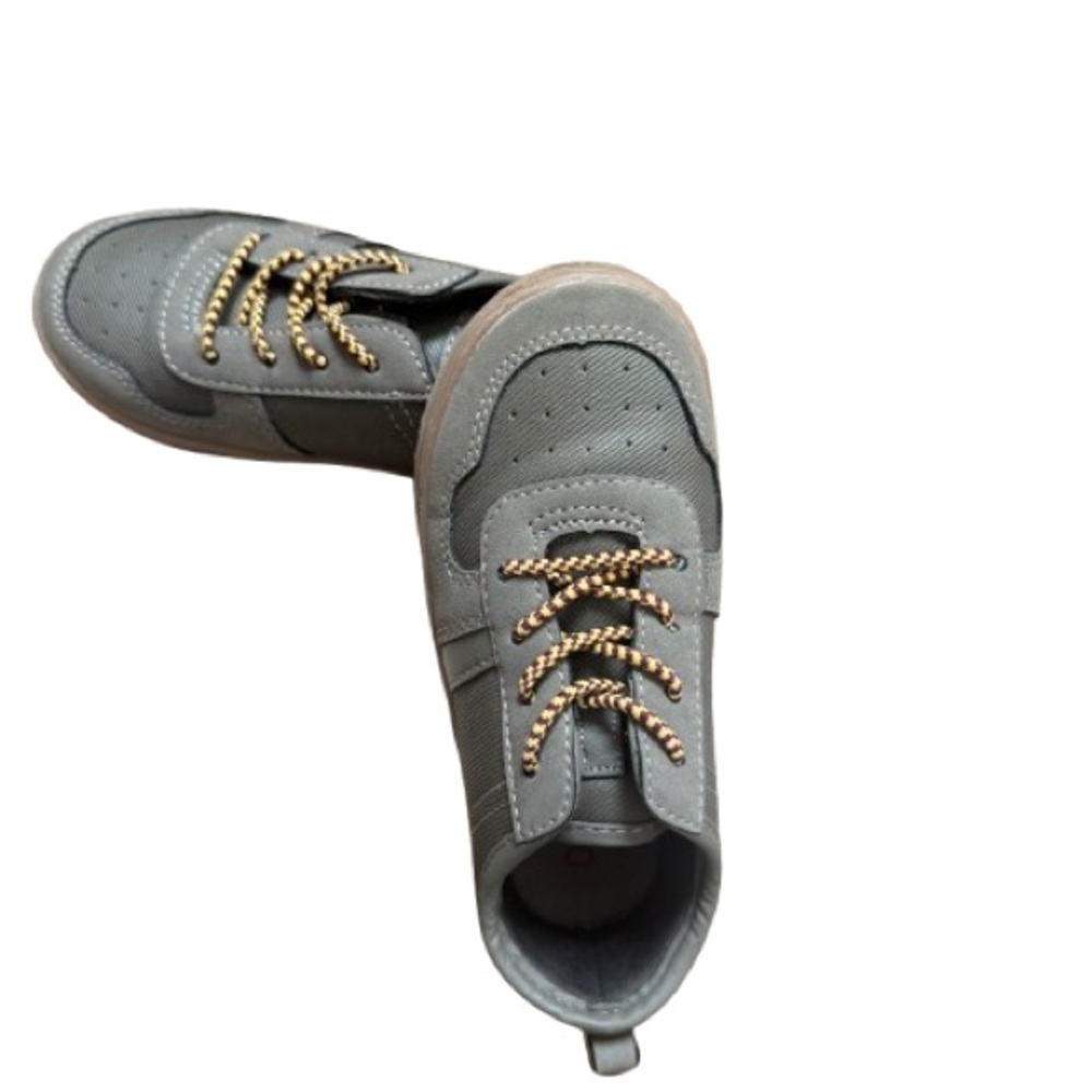 OshKosh B'gosh Gray and Gold Sneakers with Soft Upper and Bright Laces
